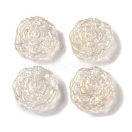 Painted Glass Beads, Flower, Clear, 15x15.5x6.5mm, Hole: 1.2mm(GLAA-S202-14E)