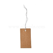 Kraft Paper Price Tags, with Elastic Cord, Rectangle, Peru, 8cm, Rectangle: 35x18x0.4mm(CDIS-G008-01)