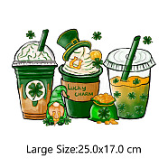 Saint Patrick's Day Theme PET Sublimation Stickers, Heat Transfer Film, Iron on Vinyls, for Clothes Decoration, Drink, 170x250mm(PW-WG11031-03)