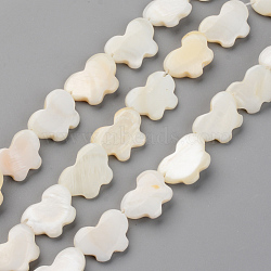 Natural Freshwater Shell Beads Strands, Top Drilled Beads, Butterfly, Seashell Color, 11~12x15~17x3~4mm, Hole: 0.8mm, about 24pcs/strand, 13.78 inch(35cm)(SHEL-S276-88)