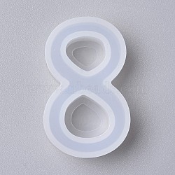 Silicone Molds, Resin Casting Molds, For UV Resin, Epoxy Resin Jewelry Making, Number, Num.8, 4.2x2.5x1.1cm(DIY-L023-19J)