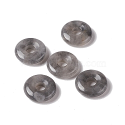 Natural Cloudy Quartz Pendants, Donut/Pi Disc Charm Charm, 20x5~7mm, Hole: 6mm(G-E135-03M)