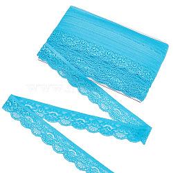 20Yards Lace Trim, Polyester Silk Elastic Ribbon, For Sewing Decoration, Deep Sky Blue, 1 inch(25mm), 20 yards/set(OCOR-ME0001-25C)
