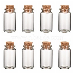 Glass Jar Glass Bottles, with Cork Stopper, Wishing Bottles, Clear, 50x27mm, Capactiy: about 13ml(0.44 fl. oz)(AJEW-H004-4)
