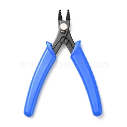 45# Carbon Steel Crimper Pliers for Crimp Beads, Jewelry Crimping Pliers, with Plastic Handles, Blue, 129.5x86x8.6mm(PT-G002-04A)