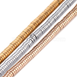 Electroplated Non-magnetic Synthetic Hematite Beads Strands, Heishi Beads, Disc/Flat Round, Mixed Color, 4x1mm, Hole: 0.7mm, about 395pcs/Strand, 15.75 inch(40cm)(G-G826-09-4mm-A)