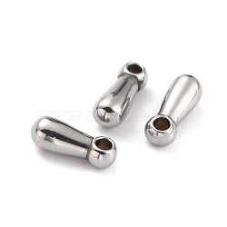 304 Stainless Steel Chain Extender Drop, Teardrop, Stainless Steel Color, 6x2.5mm, Hole: 1mm(STAS-H153-10C-P)