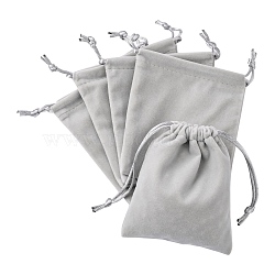 Velvet Jewelry Bags, Gray, 11.8x10cm(TP-E001-2)