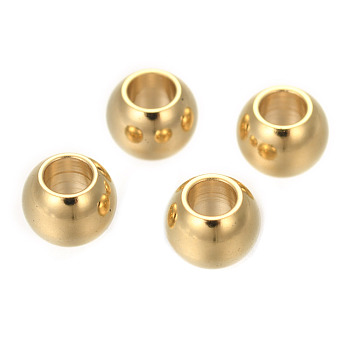 304 Stainless Steel Beads, Rondelle, Golden, 6x4.5mm, Hole: 3mm