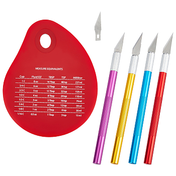 Clay Craft Tool Kits, including Manganese Steel Knife, Blade, Silicone Scraper, Mixed Color