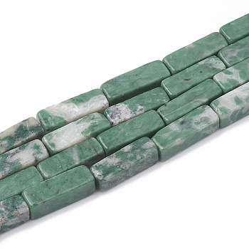 Natural Qinghai Jade Beads Strands, Cuboid, 13~14x4~4.5x4~4.5mm, Hole: 1~1.5mm, about 30pcs/strand, 16.14 inch