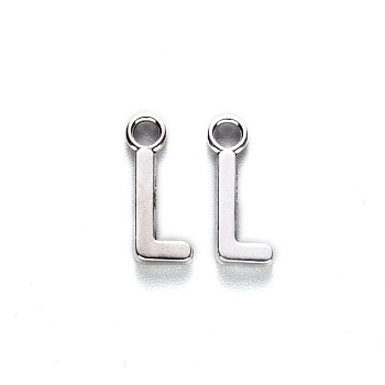 Tibetan Style Alloy Pendants, Cadmium Free & Lead Free, Letter L, L: 16x7x2mm, Hole: 2mm, about 1920pcs/1000g