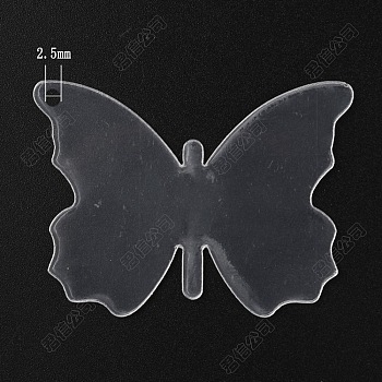 Transparent Acrylic Boards, DIY Craft Supplies, Butterfly, Clear, 39.5x55x1mm, Hole: 2.5mm