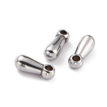 304 Stainless Steel Chain Extender Drop, Teardrop, Stainless Steel Color, 6x2.5mm, Hole: 1mm