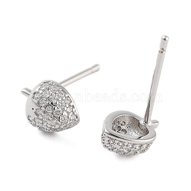 Rack Plating Strawberries Brass Stud Earrings(EJEW-N055-31P-RS)-2