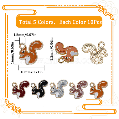 50Pcs 5 Colors Alloy Enamel Pendants(ENAM-SC0004-07)-2