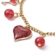 Valentine's Day Alloy Enamel & Resin Charm Bracelet(BJEW-JB09565-01)-3
