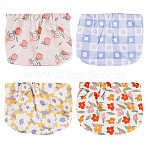 3Pcs 3 Colors Flower Printed Cloth Women's Mini Cosmetics Storage Bags, Rectangle, Mixed Color, 17x11.5x0.55cm, 1pc/color(ABAG-TA0001-98)