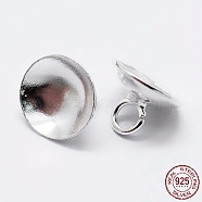 925 Sterling Silver Pendant Bails, For Globe Glass Bubble Cover Pendants, Silver, 5.5x8mm, Hole: 2mm(STER-K167-048E-S)