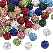 Elite 60Pcs Polymer Clay Rhinestone Beads, Pave Disco Ball Beads, Grade A, Round, Mixed Color, 12mm, Hole: 2mm, PP15(2.1~2.2mm)(RB-PH0001-26)