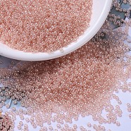 MIYUKI Round Rocailles Beads, Japanese Seed Beads, 11/0, (RR369) Peach Luster, 2x1.3mm, Hole: 0.8mm, about 5500pcs/50g(SEED-X0054-RR0369)