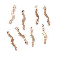 Ion Plating(IP) 304 Stainless Steel Links Connector Charms, Twisted Bar, Rose Gold, 15x2x3mm, Hole: 1.2mm(STAS-Q323-08RG)
