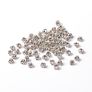 Sew on Rhinestone, Grade A Glass Rhinestone, with Brass Prong Settings, Garments Accessories, Silver Color Plated Metal Color, Crystal, 3~3.2x3~3.2mm, Hole: 1mm, about 1440pcs/bag(RB-J179-SS12-001)