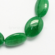 Flat Oval Gemstone Dyed Natural Malaysia Jade Stone Beads Strands, Sea Green, 18x13x6mm, Hole: 1.2mm, about 22pcs/strand, 15.7 inch(X-G-S113-19)