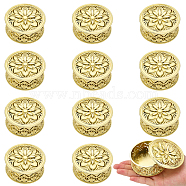 Plastic Gift Boxes, for Presents Candies Cookies Storage, Flat Round with Hollow Flower, Gold, 7.3x3.2cm, Inner Diameter: 6.4x2.5cm(CON-WH0087-48)