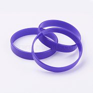 Silicone Wristbands Bracelets, Cord Bracelets, Mauve, 2-1/2 inch(63mm), 12x2mm(BJEW-J176-15)