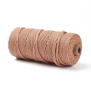 Cotton String Threads for Crafts Knitting Making, Misty Rose, 3mm, about 109.36 Yards(100m)/Roll(KNIT-PW0001-01-41)