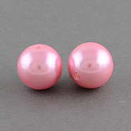 ABS Plastic Imitation Pearl Round Beads, Pink, 10mm, Hole: 2mm, about 1000pcs/500g(SACR-S074-10mm-A75)