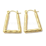 Ion Plating(IP) 304 Stainless Steel Hoop Earrings, Trapezoid, Real 18K Gold Plated, 26.5x3x20.5mm(EJEW-K269-04G)