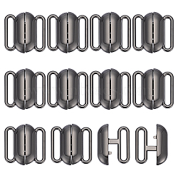 12Pcs Alloy Interlocking Clasps, Black, 20x20x4.5mm, Hole: 15x2.5mm(FIND-PH0038-27EB)