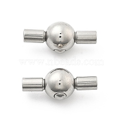 304 Stainless Steel European Clasps, Stainless Steel Color, Round, 21.5x9x9.5mm(STAS-Z115-04P-07)