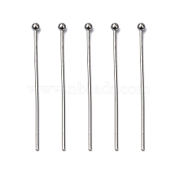 304 Stainless Steel Ball Head Pins, Stainless Steel Color, 30x0.8mm, 20 Gauge, Head: 2mm(X-STAS-L153-03)