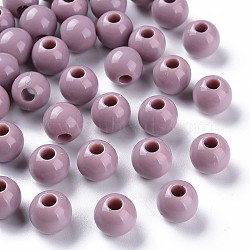 Opaque Acrylic Beads, Round, Rosy Brown, 11.5x10.5mm, Hole: 4mm(X-MACR-S373-109-A05)