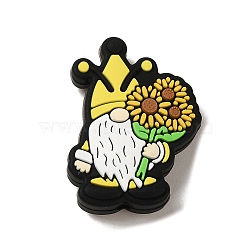 Daisy Food Grade Eco-Friendly Silicone Focal Beads, Gnome, 30x22.5x7.5mm, Hole: 2.5mm(SIL-C005-01C)