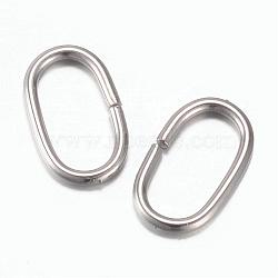 Tarnish Resistant 201 Stainless Steel Quick Link Connectors, Linking Rings, Oval, Stainless Steel Color, 10.5x6x1mm, Hole: 4.5x8.5mm, 1800pcs/bag(STAS-G081-02P)