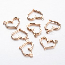 Brass Pendants, Heart, Light Gold, 13x15x2mm, Hole: 1mm(A-PALLOY-L232-03LG)