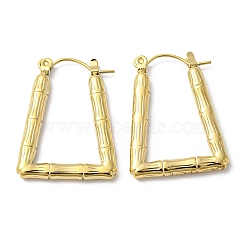 Ion Plating(IP) 304 Stainless Steel Hoop Earrings, Trapezoid, Real 18K Gold Plated, 26.5x3x20.5mm(EJEW-K269-04G)