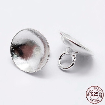 925 Sterling Silver Pendant Bails, For Globe Glass Bubble Cover Pendants, Silver, 5.5x8mm, Hole: 2mm