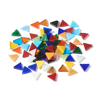 Triangle Mosaic Tiles Glass Cabochons, for Home Decoration or DIY Crafts, Mixed Color, 12x14x3mm, about 1500pcs/1000g