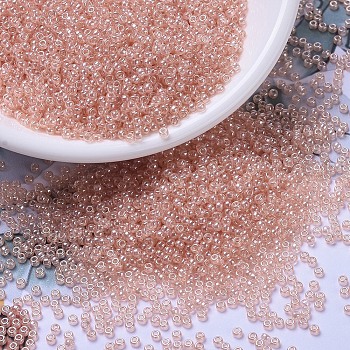 MIYUKI Round Rocailles Beads, Japanese Seed Beads, 11/0, (RR369) Peach Luster, 2x1.3mm, Hole: 0.8mm, about 5500pcs/50g