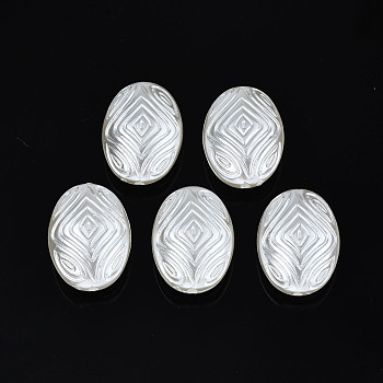 ABS Plastic Imitation Pearl Beads, Oval, Creamy White, 18x13x7mm, Hole: 1.5mm, about 637pcs/500g