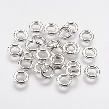 CCB Plastic Linking Rings, Silver Color Plated, 8x2mm, Hole: 4mm