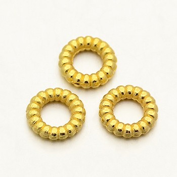 Ring Zinc Alloy Spacer Beads, Golden, 6x1.4mm, Hole: 3mm