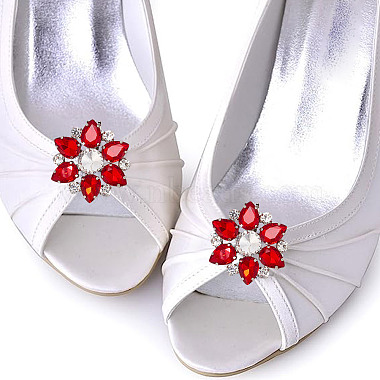 4Pcs 2 Style Flower Glass Rhinestone Shoe Decoration(AJEW-AR0001-79A)-6