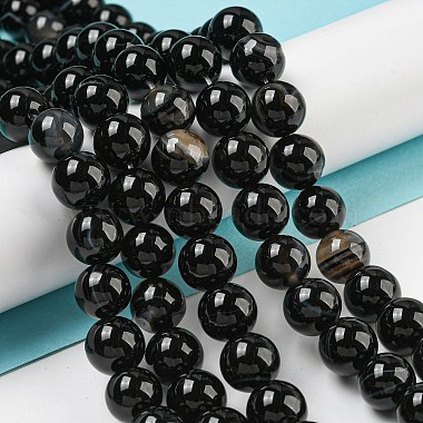 Natural Black Agate Beads Strands(G-G391-10mm-01)-4