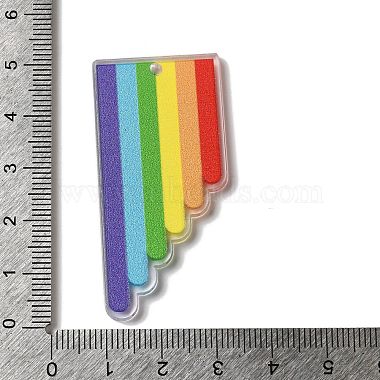 Printed Pride Rainbow Acrylic Big Pendants(OACR-L018-15D)-3